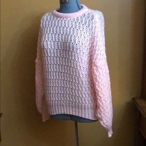 Vintage Pink Chunky Knit Sweater Italy Acrylic M